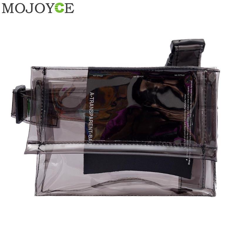 Damskie torebki na ramię przezroczysty PVC pas posłaniec torby letnie dziewczyny przezroczysta torba z klapką na co dzień Bolsa Feminina torba na zakupy: czarny