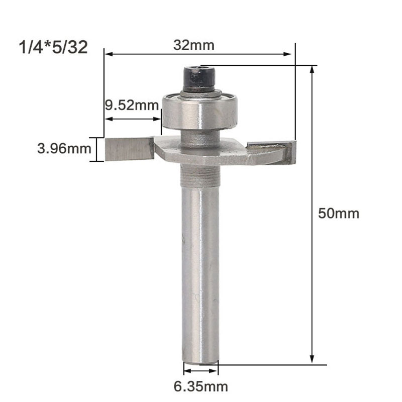 1Pc 1/4 "6.35Mm Schacht Frees Houtsnijwerk T-Type Biscuit Gezamenlijke Slot Cutter Voegwerk Steken router Bit Cutter Werken: 03