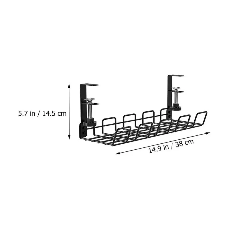 Étagère de panier en fil T1, rangement sous la table, boîte d'évaluation, gestion des câbles de bureau, support d'armoire de rangement: Black