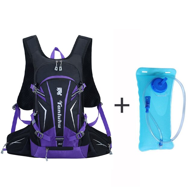 25L Waterproof Cycling Backpack Men And Women Hiking Camping Running Backpack Outdoor MTB Sports Hydration Backpack: purple  2L water bag