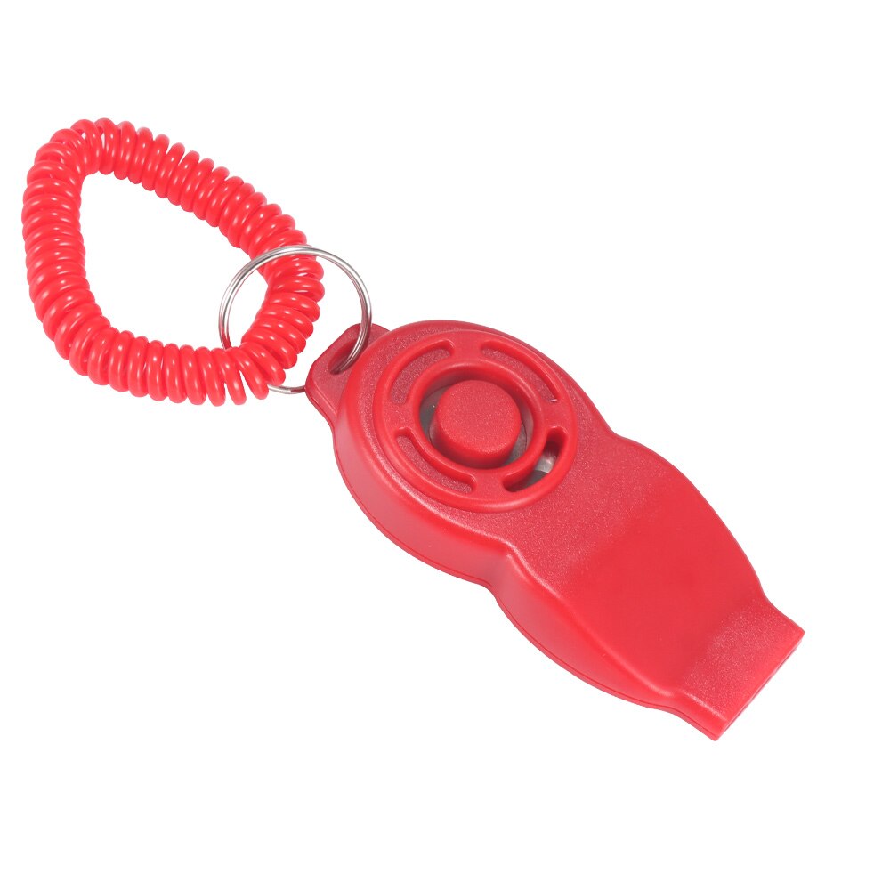 2 In 1 Training Tools With Wrist Strap Dog Clicker Dog Whistle To Stop Barking Dog Training Clicker Dog Whistle Clicker: Red