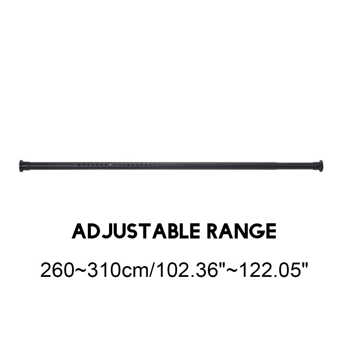 1.1-2.6M douche rideau poteaux tringle rideau pôle réglable en acier inoxydable ressort tige de Tension Rail pour vêtements/serviettes/rideau: 260-310cm