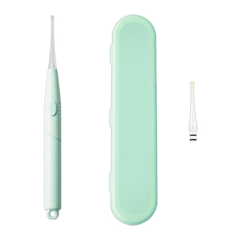 Safety Painless Ear Cleaning Tool for Adults Kids Ear Wax Removal Cleaner Electric Vacuum Earwax Remover with LED Light: GN