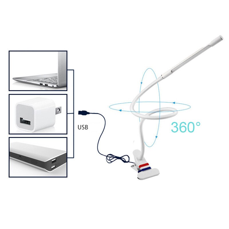 Touch Control Led Bureaulamp Usb Clip op Bureaulamp USB Opladen Lezen Tafellamp Oogbescherming Lamp voor Slaapkamer desktop XNC