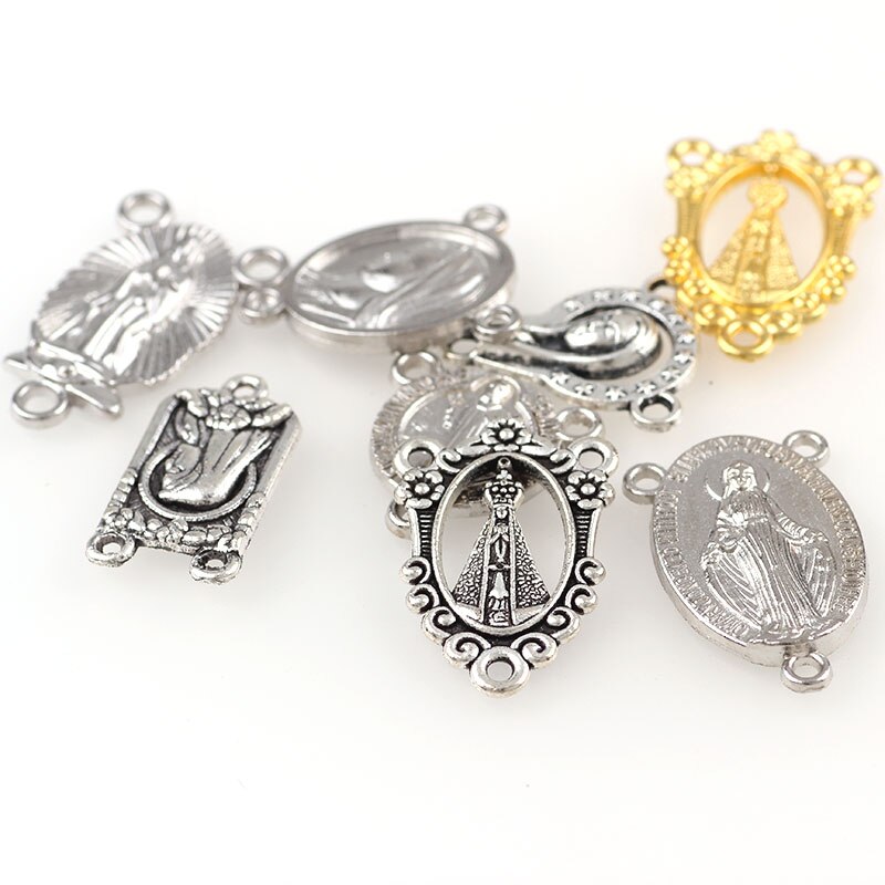 20 stücke Religiöse Charme Drei Löcher Halskette Verknüpfung Charme Anhänger Schmuck, sterben DIY Schmuck zubehör