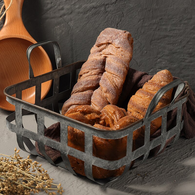 Panier Ancien En Fil De Fer Métal Noir - Déco Vintage Ou Rangement Fruits
