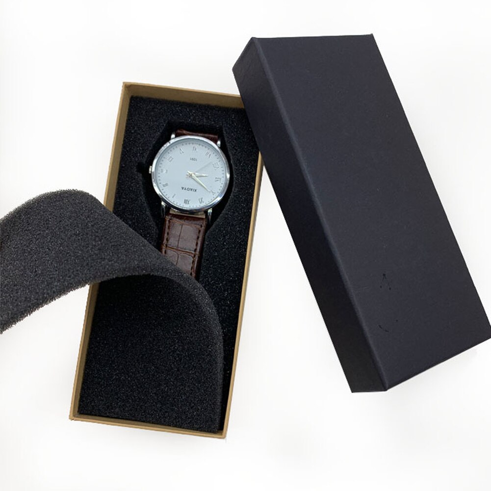 Luxe Zwart Papier Geschenkdoos Met Kussens Cadeau Horloge Dozen Mode Casual Mannen Vrouwen Horloge Box Case