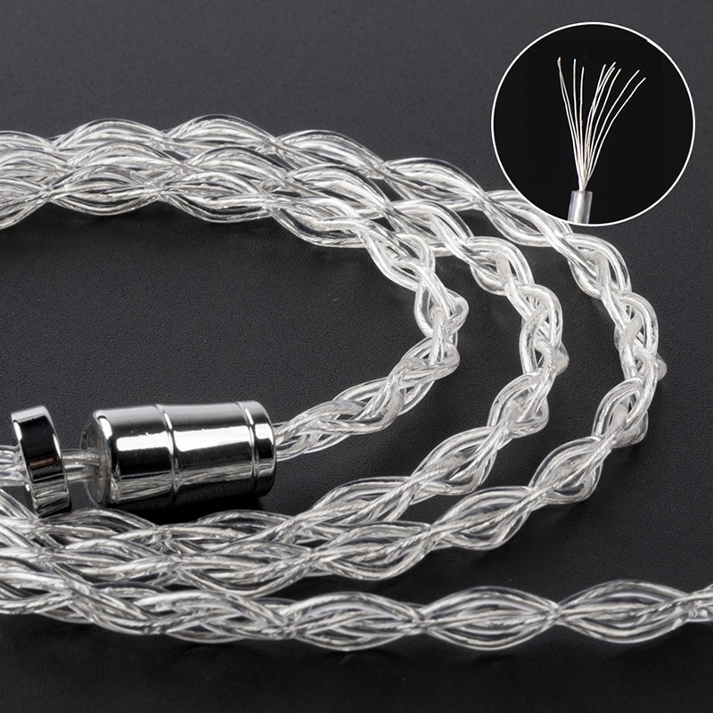 AK KBEAR límpidos 4 Core actualización pura plata Cable de 2,5mm/3,5mm/4,4mm en los Auriculares auriculares de Cable