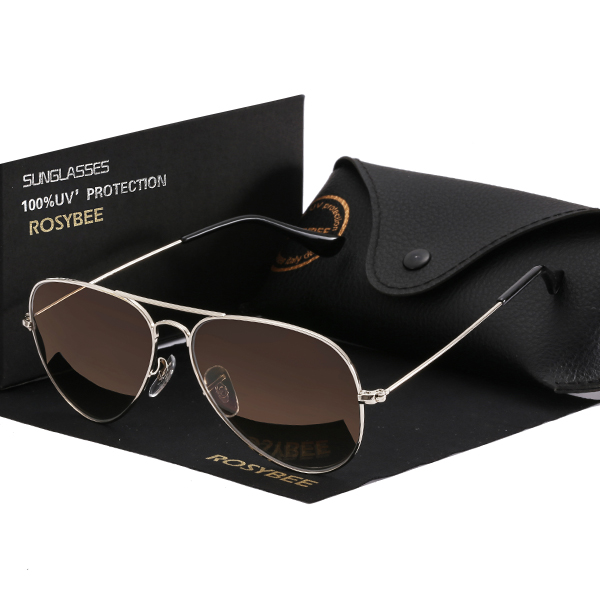 G15 Glass Lens women men Sunglasses uv400 aviation brand classic mirror male oculos vintage banned man sun Glasses: silver brown gradit