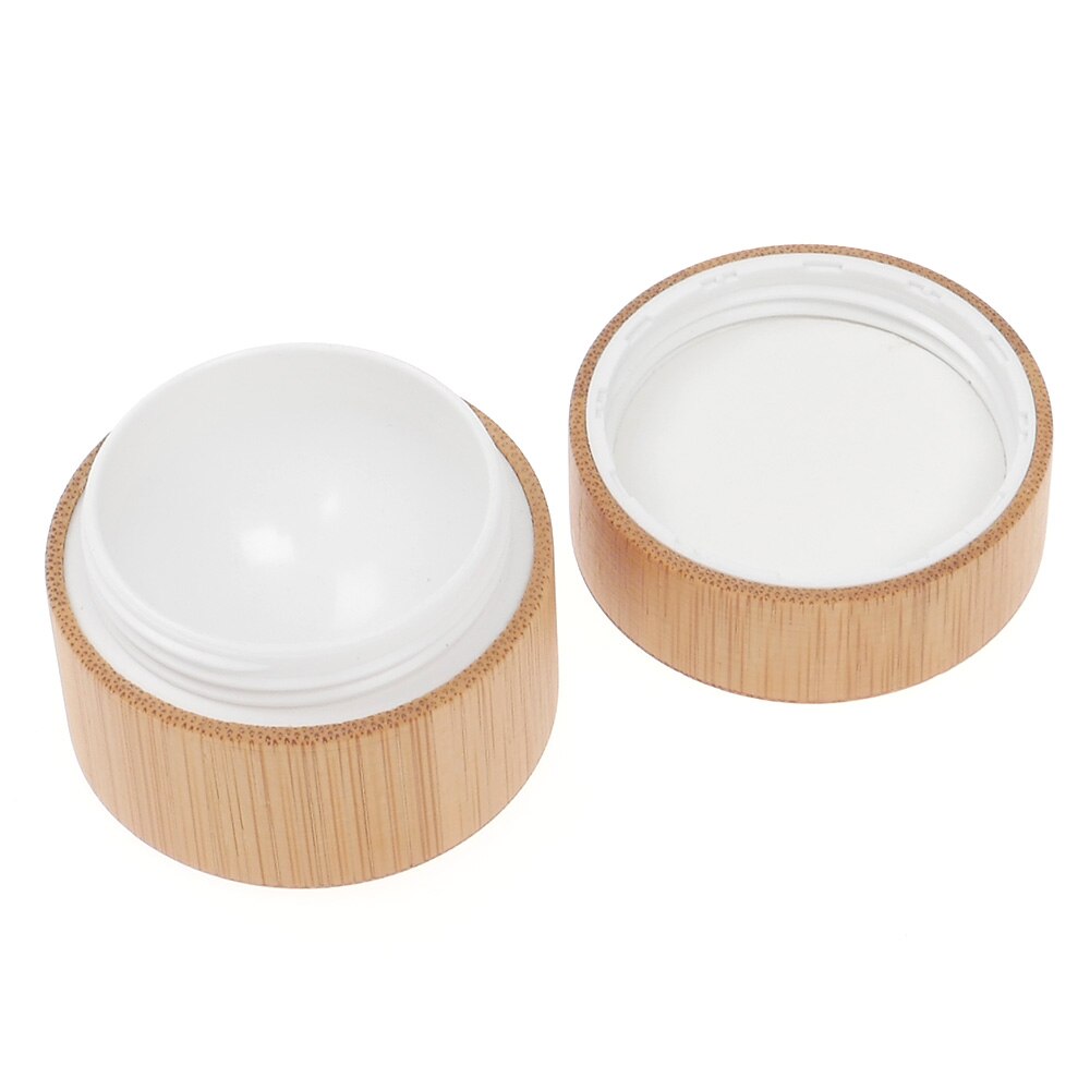 Natural Bamboo Refillable Bottle Cosmetics Jar Box Makeup Cream Storage Pot Container Portable Round Bottle
