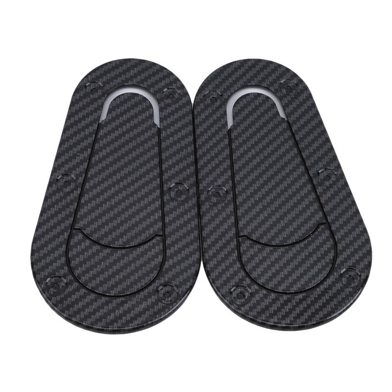 ABS Buitenkant Auto Oil Cover Decoration Matte Black Carbon Fiber Styling Olie Cover Decoratie 1 Pair: Carbon fiber