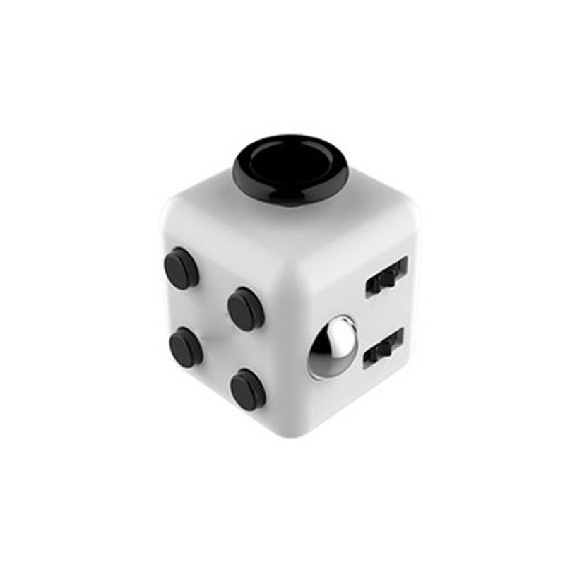 Office Stress Relief Hands Autism ADHD Anxiety Relief Focus Kids 6 Sides Magic Anti Stress Cube Spinner Toys Boredom Finger Toys: White black