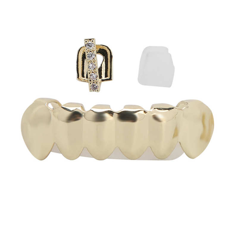 Hip Hop False Upper Lower Teeth Set Reusable Halloween Festival Teeth Decoration Brace