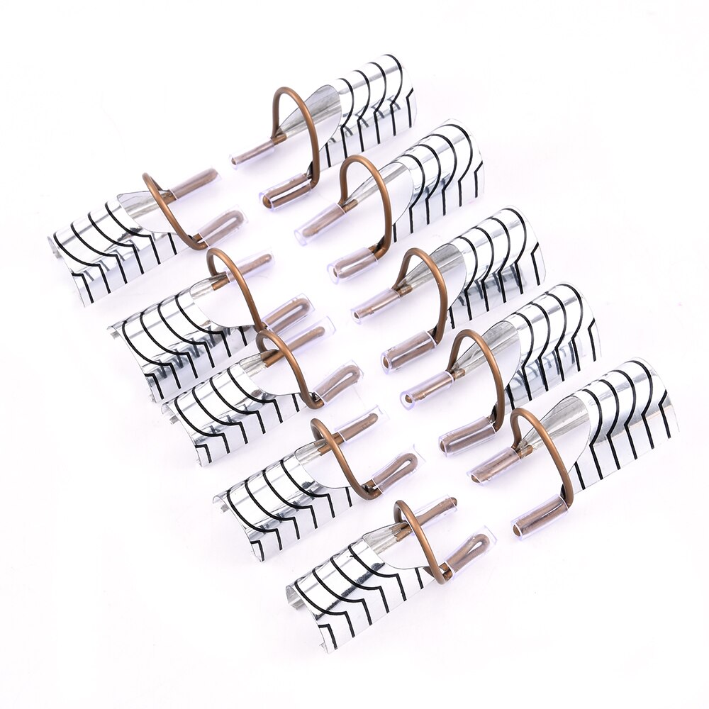 10Pcs Nail Art Extension Sticker Builder Form Guide Reusable Aluminum Nail Extension Pallets Tips Forms Stencil Manicure Tools: Default Title