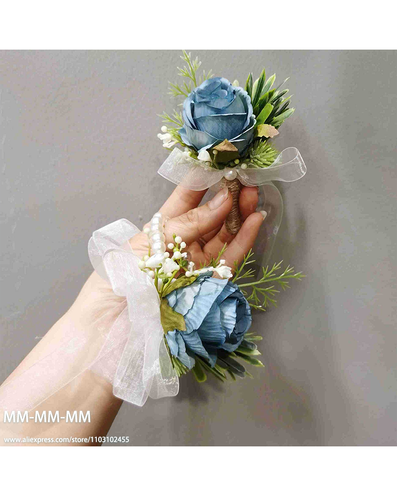 MM Boutonniere und Taillen-Corsage-Set für Hochzeit für Mann, Bräutigam, Trauzeuge, Seidenblumendekoration, Hochzeitsaccessoires