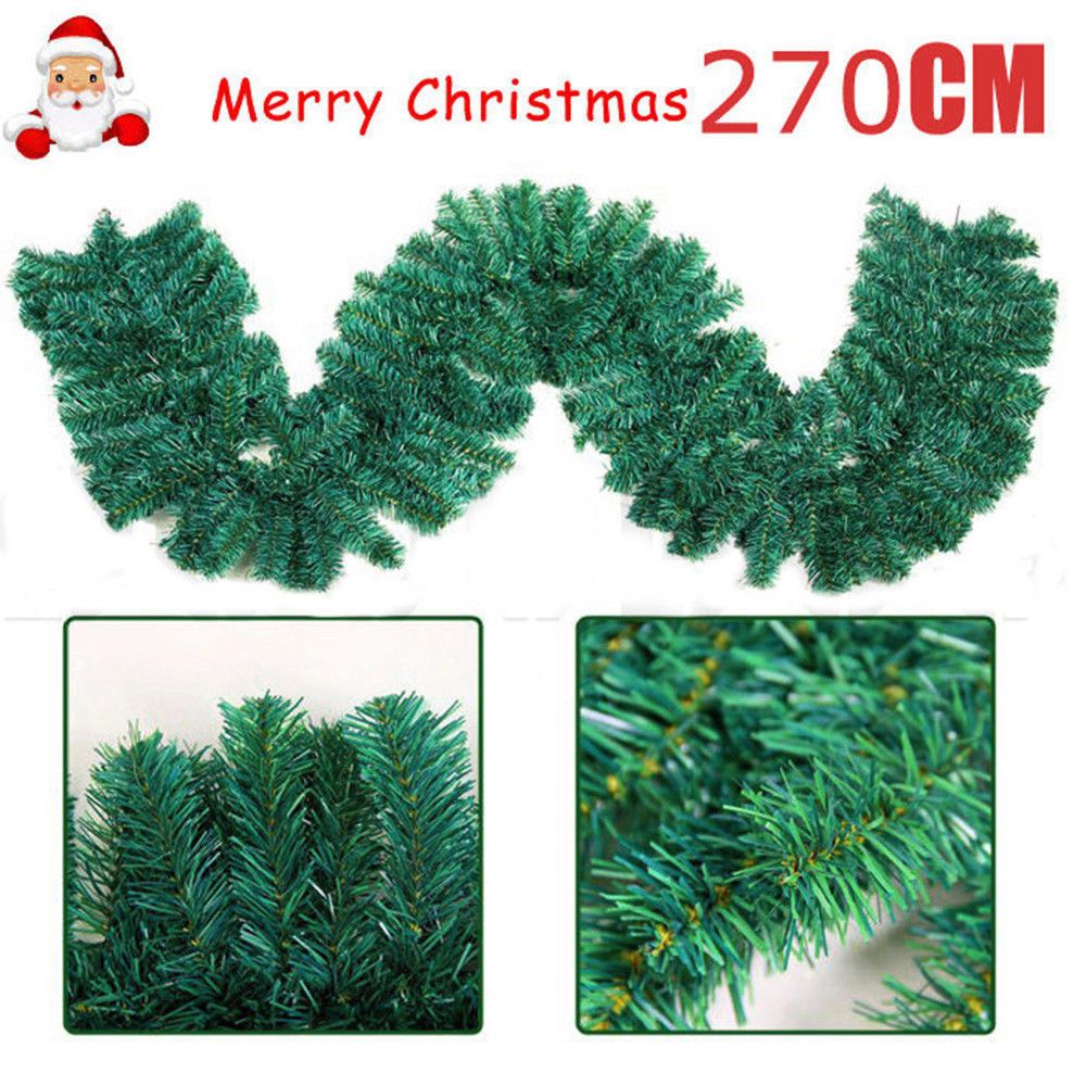 2.7 m Thuis Grenen Kerst Guirlande Haard Krans Xmas Decor 160 Heads Populaire