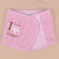 1Pc Infant Baby Adjustable Bibs Burp Cloths Adjustable Soft Baby Bib Belt Belly Button Protector Band Baby Belly Circumference: Pink