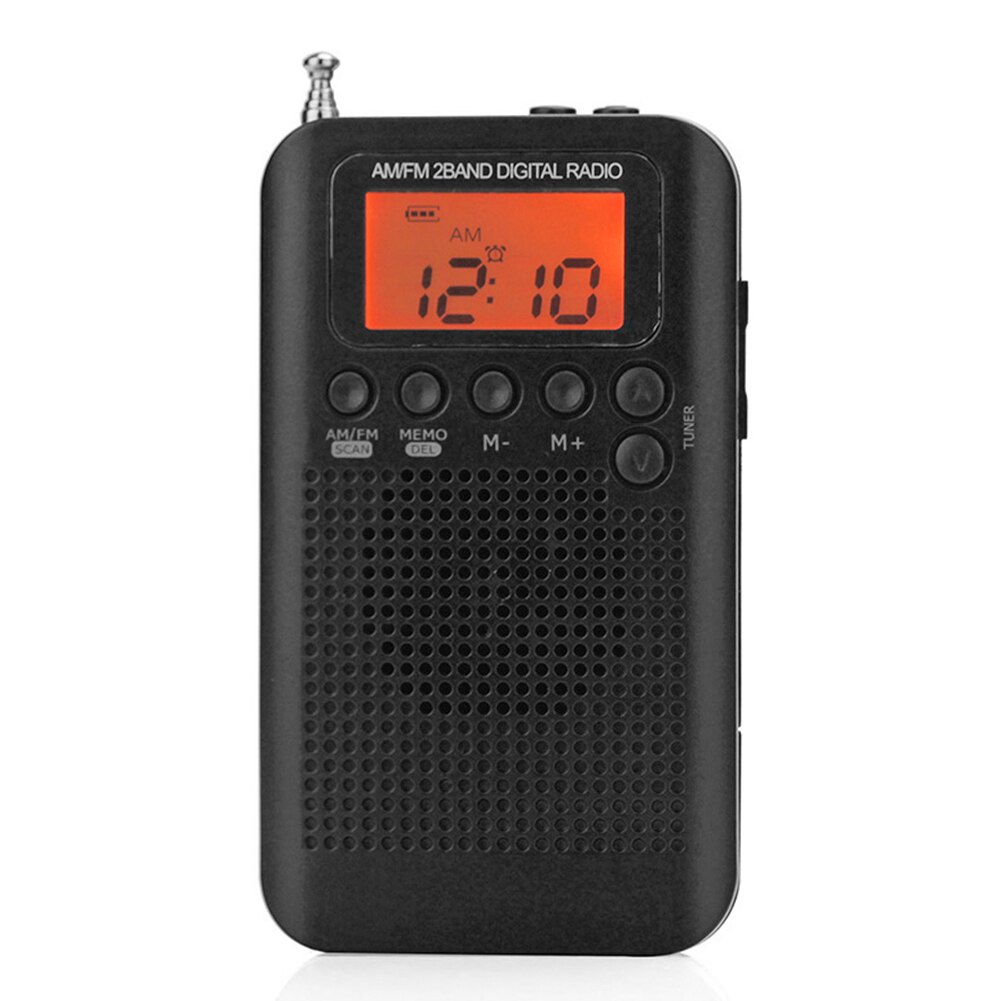 Radio de bolsillo con pantalla Digital, Radio AM, FM, HRD-104, portátil, con controlador de 40mm, altavoz, elementos de música portátiles ligeros