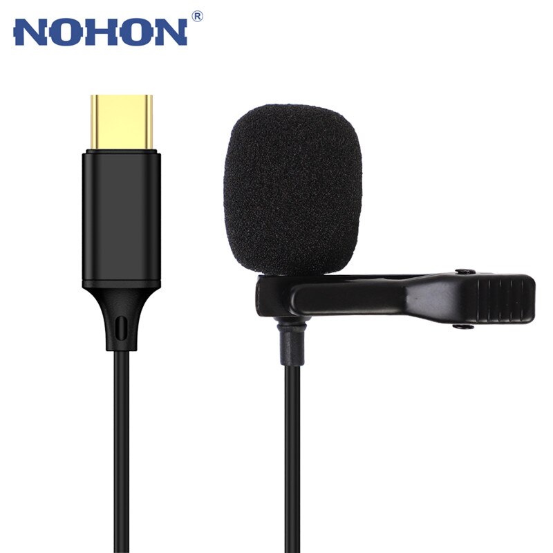 Mini micrófono tipo C de 1,5 m, micrófono de grabación con Clip para solapa, para Samsung S20, S10, S9, Huawei P40, P30, P20, Android: Default Title