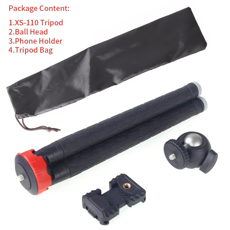 XILETU XS-110 Leichte Mini Edelstahl Tabletop Stativ Für Reisen Bergsteigen Spiegellose Kamera Smartphoto 1050mm