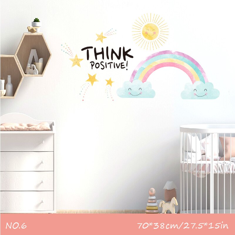 Regnbågsvägg vinyldekaler klistermärken för barnrum förskola baby barn & #39 ;s dekoration heminredning: Nr .6