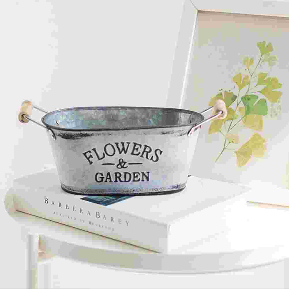 Jahrgang Eisen Eimer Sukkulenten Blumentopf Kreative Dekorative Eimer Europäischen Stil Eimer Silber