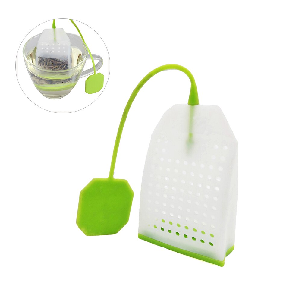 6pcs Silicone Reusable Tea Bag Tea Infuser Strainer Loose Leaf Filters Steeper for Tea Cups Mugs Teapots (Random Color): Green