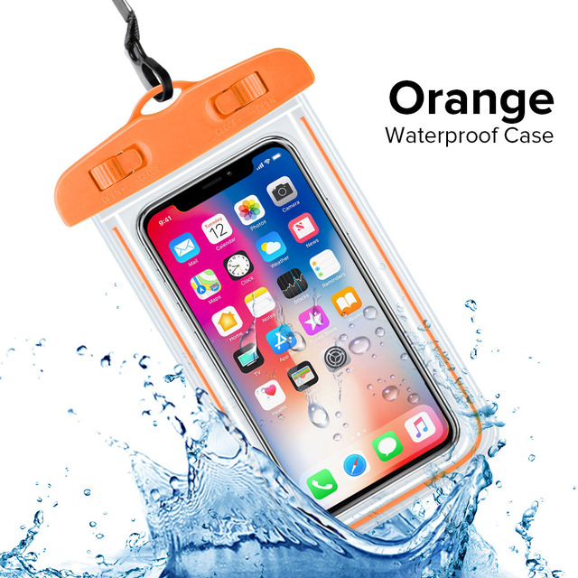Universelle Wasserdichte Telefon fallen Für iPhone 11 8 7 6 6S Coque Abdeckung Tasche Tasche Für Xiao mi mi 9 SE 8 Profi Schwimmen Wasserdichte fallen: Orange