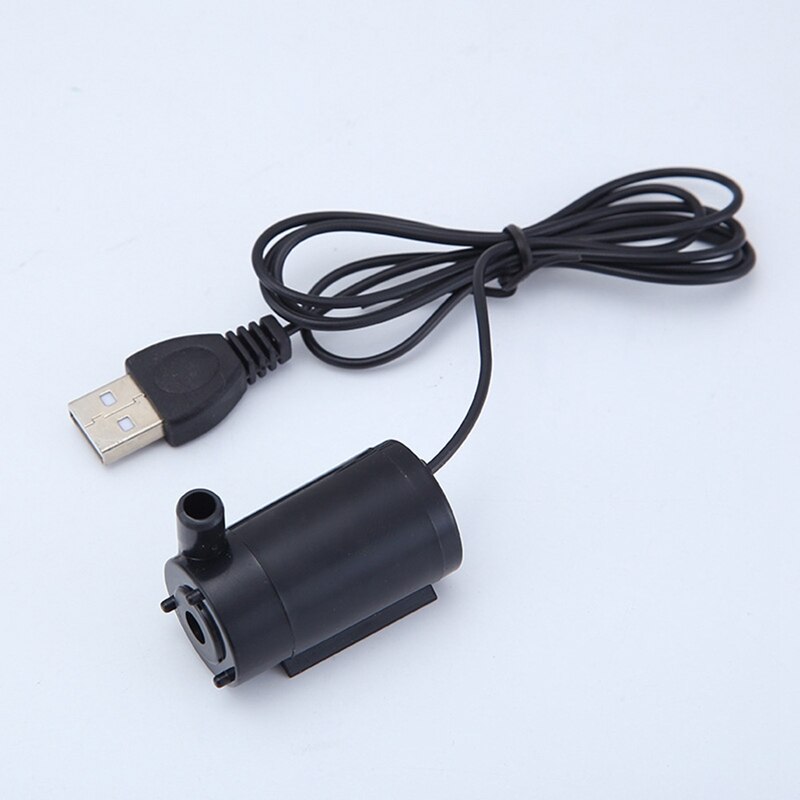 Usb Mini Waterpomp Geluidsarm Mute Borstelloze Micro Dompelpomp Voor Aquarium Fontein Aquarium 5V 1.0A: BK