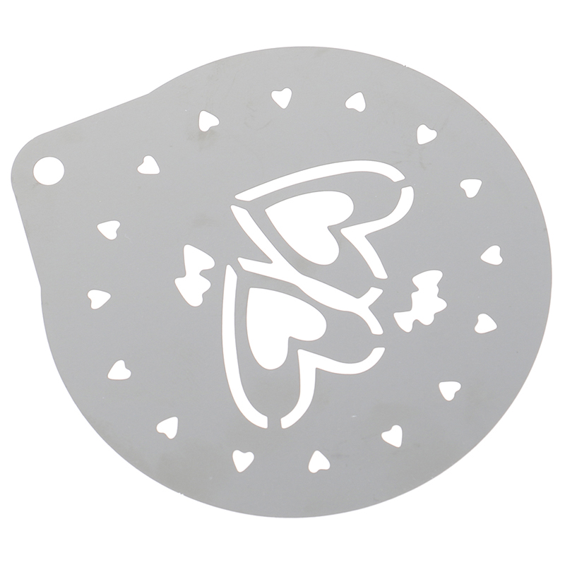 Two hearts Stainless Steel Metal Chocolate Coffee Art Mould Coffee Stencils Love