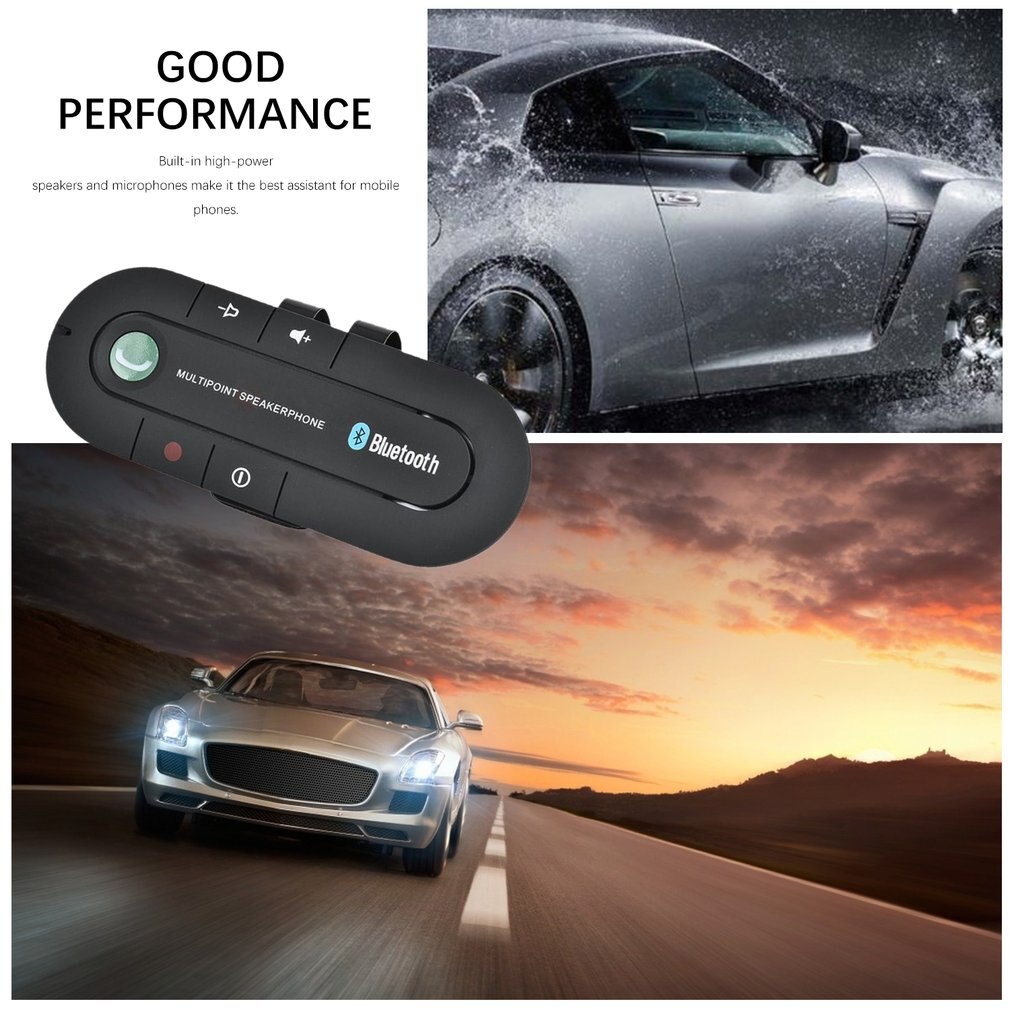 Wireless Car Kit Handsfree Speaker Phone Visor Clip for iPhone Android