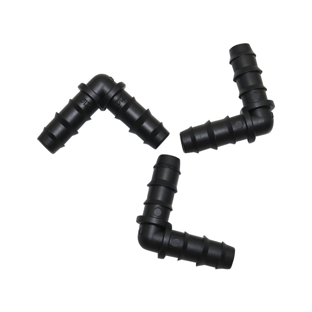 DN12 Right angle bend joint Garden drip irrigation Pipe connector Agriculture Greenhouse Watering hose Barb connector 20 Pcs