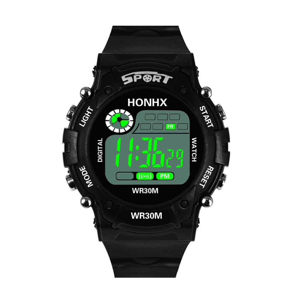 Men Watches Digital Analog LED Display With Alarm Date Watches Male Outdoor Sports Silicone Wrist Clock Reloj Hombre homme: Black