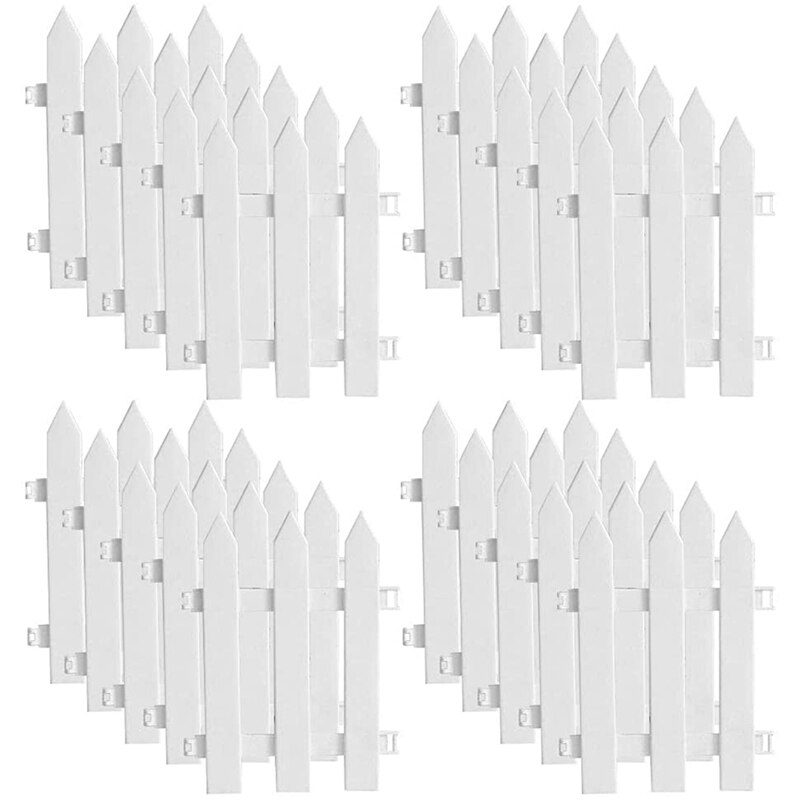 20Pcs Picket Fence Christmas Tree Fence Decoration Garden Lawn Courtyard Fence White: Default Title