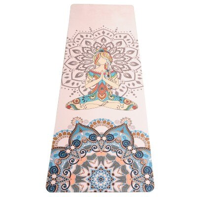 AMYOGA Yoga Mat - 183x61cm - TPE, Suede, Natural Rubber - Non-slip, Sweatproof, Body Alignment: Beige