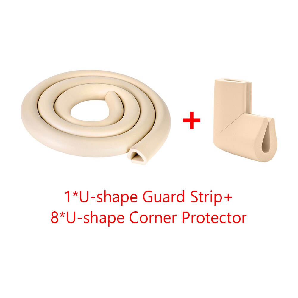 2m baby sikkerhet bord skrivebord kant vakt stripe hjemme pute vakt stripe sikker beskyttelse låve bar stripe myk tykkere: beige u-form