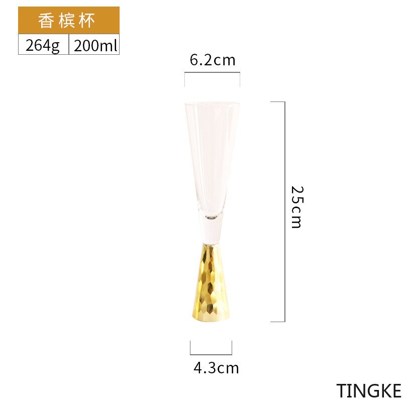 Copa de vino tinto de Chapado En Oro de lujo ligera, copa de cóctel con base dorada, BARRA DE VIDRIO de vino para , utensilios de cocina