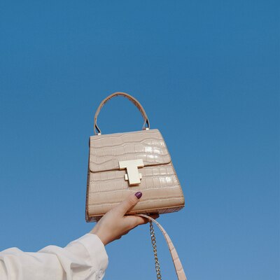 Steenpatroon soild color zadeltassen voor dames zomer handtas en kleine ketting schoudertassen: Khaki