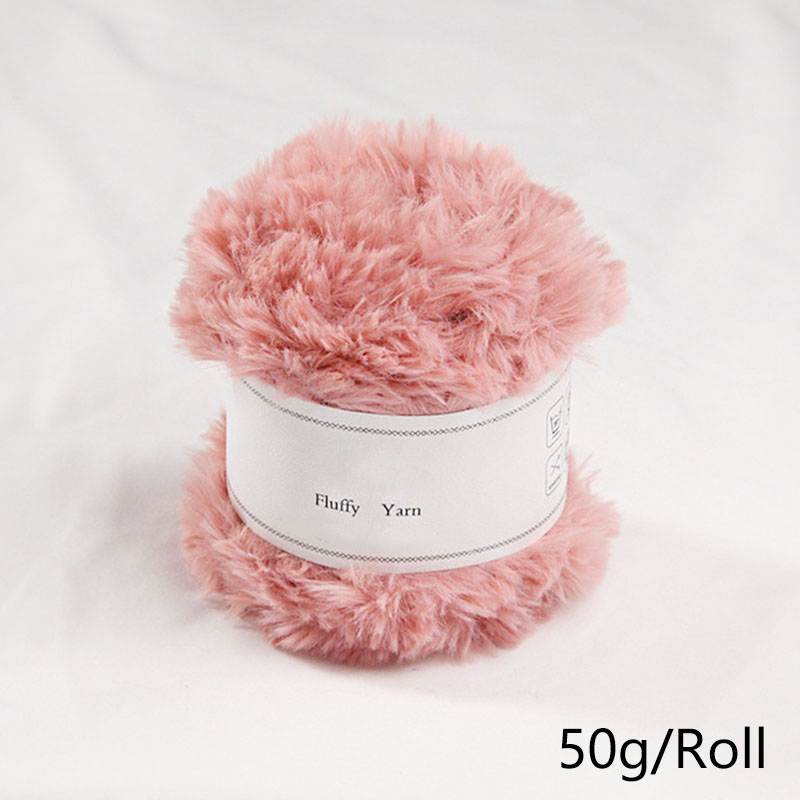 50g/Rolle Plüsch Kunst pelz flauschiges Garn Häk elgarn zum Stricken von Strickjacke Schal Pullover Schal Hands trick garn Näh zubehör: YELLOW