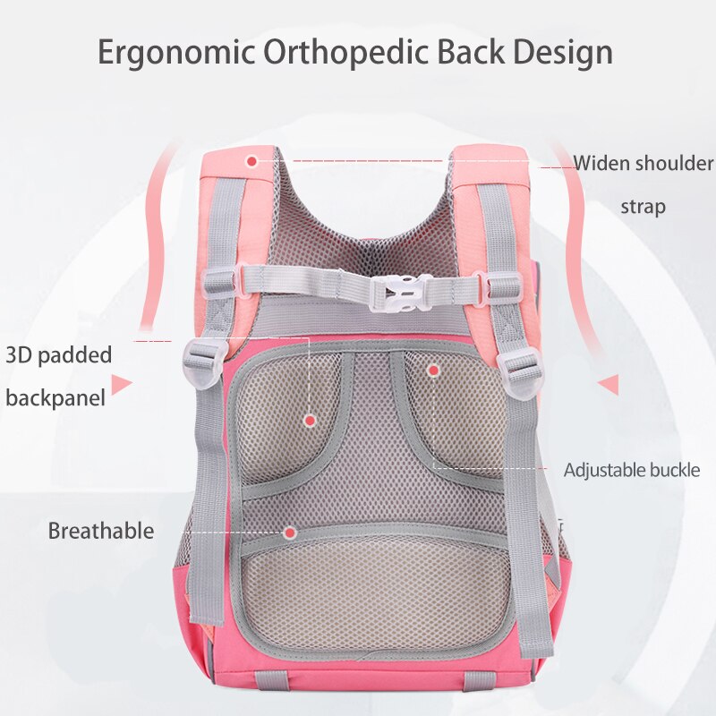Crianças schoolimic ortopédico primária criança mochila infantil escola 6 12 12 anos meninos meninas mochila