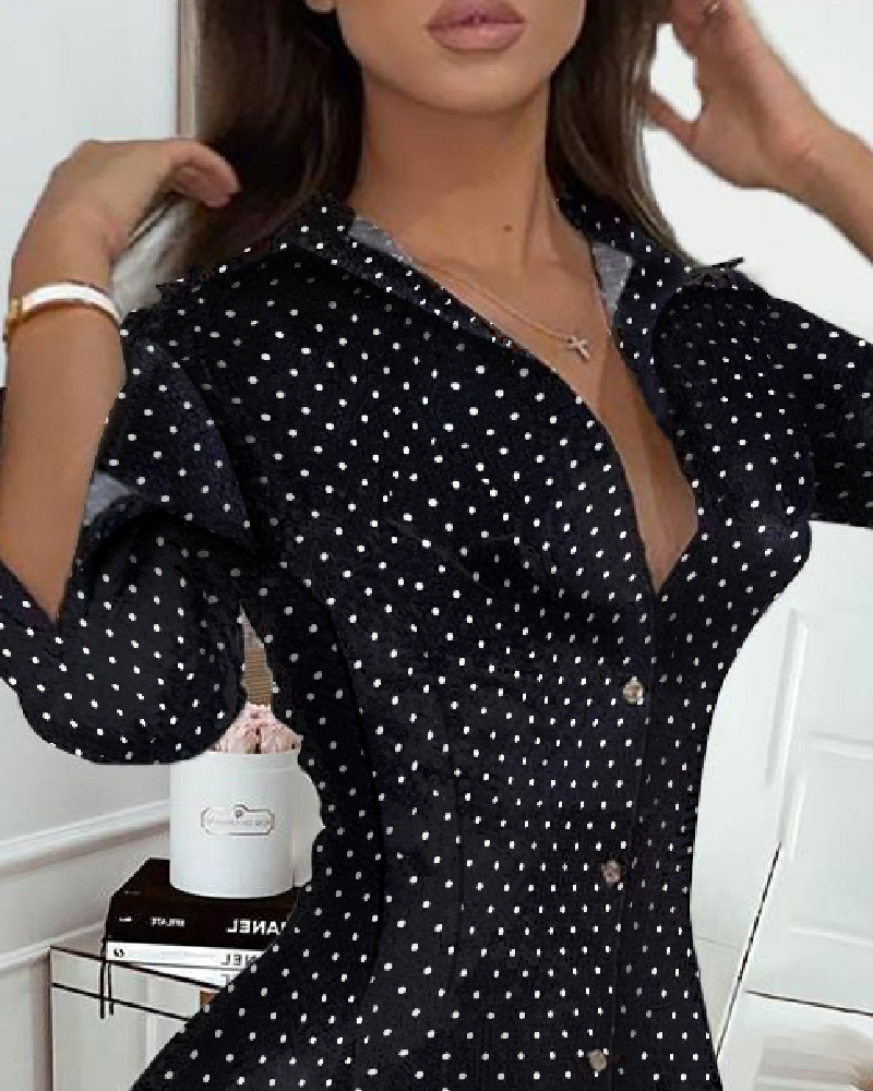Frauen Dünne Kleider Sexy drehen-unten Kragen Spitze Taste Lange Ärmel Mini Kleid Casual Frühling Sommer Damen Sheer kleid
