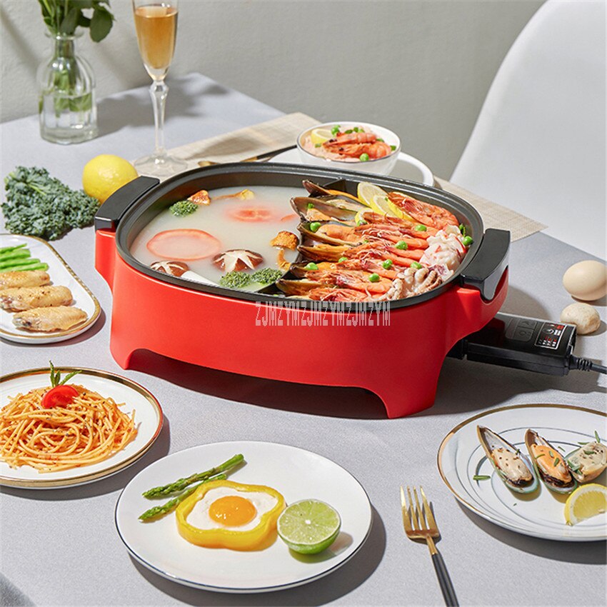 6L Capacity Electric Multi Cooker 2 Flavors Pot Household Non-stick Electric Cooking Machine Multi-purpose Hotpot Cooker