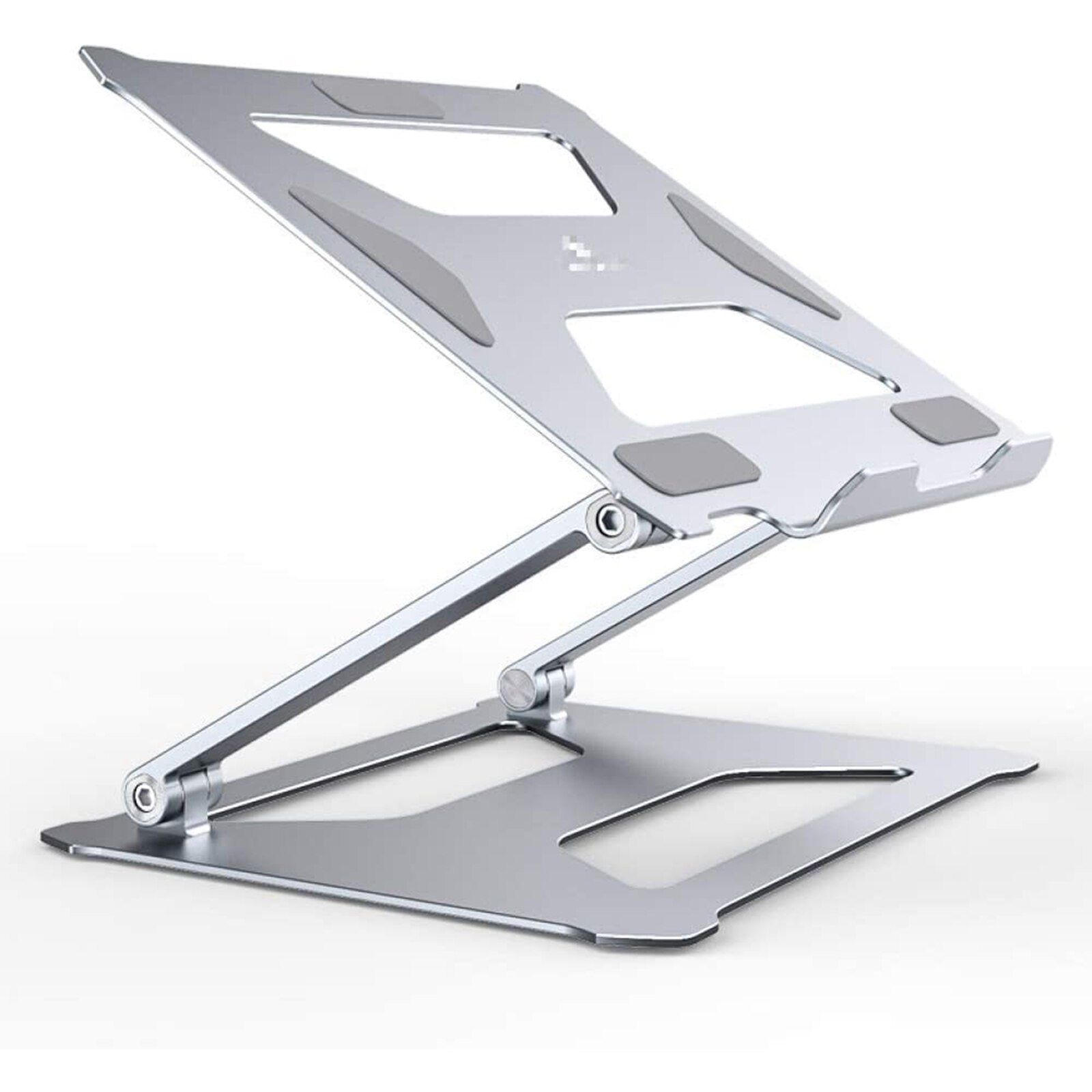 Aluminum Laptop Stand Ergonomic Laptop Tray Adjustable Cooling Laptop Stand Base Lifter For Notebook Computer Tablet Ventilation: Silver