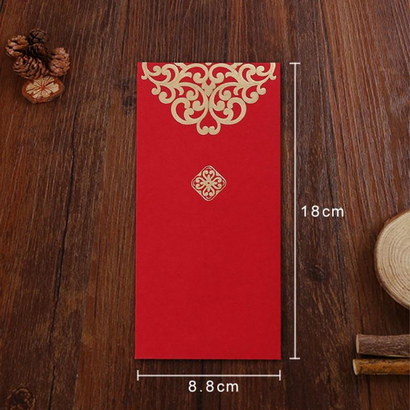 10 stks/set Rode Envelop Chinese Jaar Rode Pocket Envelop maat 8.8*18 cm