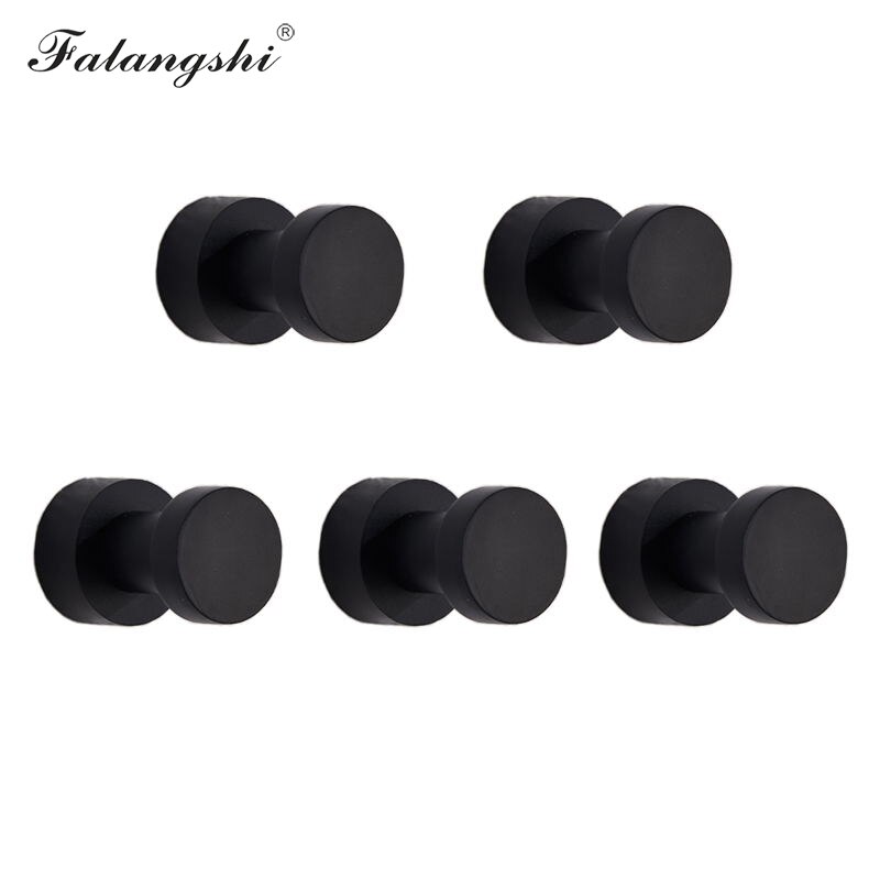 Wieszaki mosiężne wieszak na ubrania gospodarstwa domowego mała dekoracja Rustproof wieszak na ręcznik wieszak na płaszcze wieszak na klucze akcesoria łazienkowe WB8123: 5pcs Black