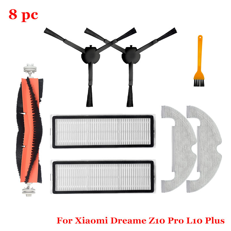 Accesorios para aspiradora Dreame bot Z10 Pro / L10 PLUS XiaoMi Mijia STYTJ05ZHM, Robot vacío automático, cepillo principal/lateral, filtro: Caqui oscuro