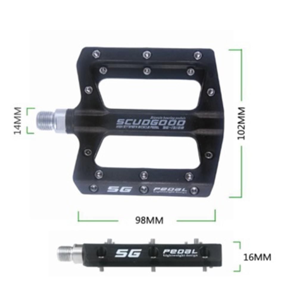 Bmx mtb 1 par pedaler nylonfiber terrengsykkel flate pedaler for landevei bmx sykkel anti-skli pedaler sykkeltilbehør 9/16 tommer