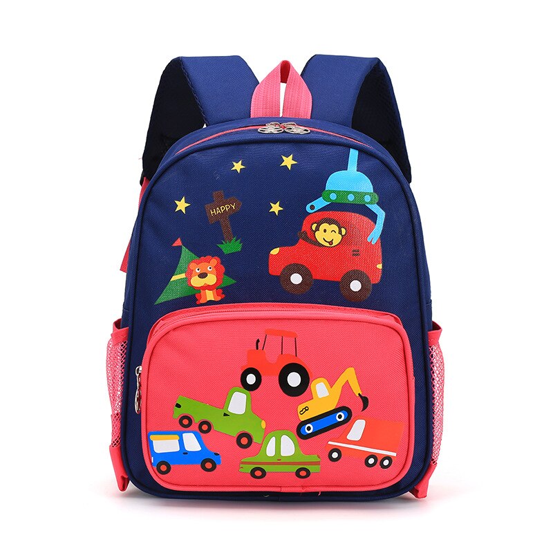 Mochila ligera con estampado para niños, morral escolar con dibujos animados del mundo, impermeable: Rose Red Car