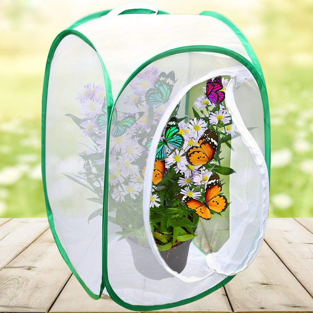1PC Collapsible Insect and Butterfly Habitat Cage Terrarium Pop up Open Cloth Foldable Housing Enclosure Portable Strip Cage #A