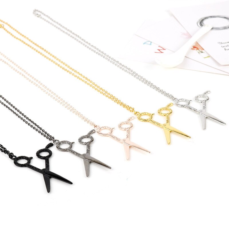 Barber Shop Pole Necklace Hair Dresser Tools 3D Barber Pole Razor Dryer Scissors Comb Hairdresser Pendants Necklaces Men Women